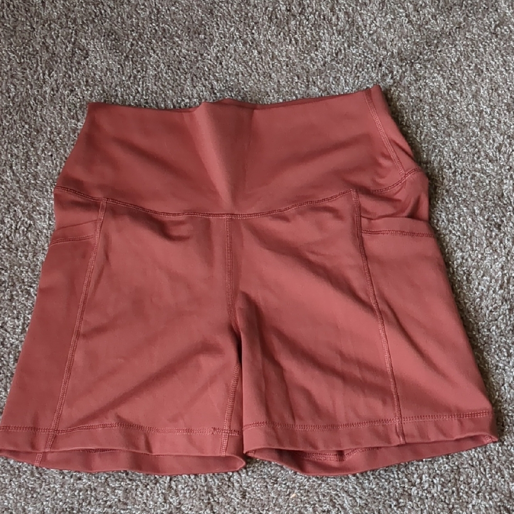 High Waist Women's Shorts in Terracotta